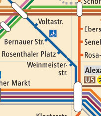 路線図をBernauerstr駅中心に切ったもの